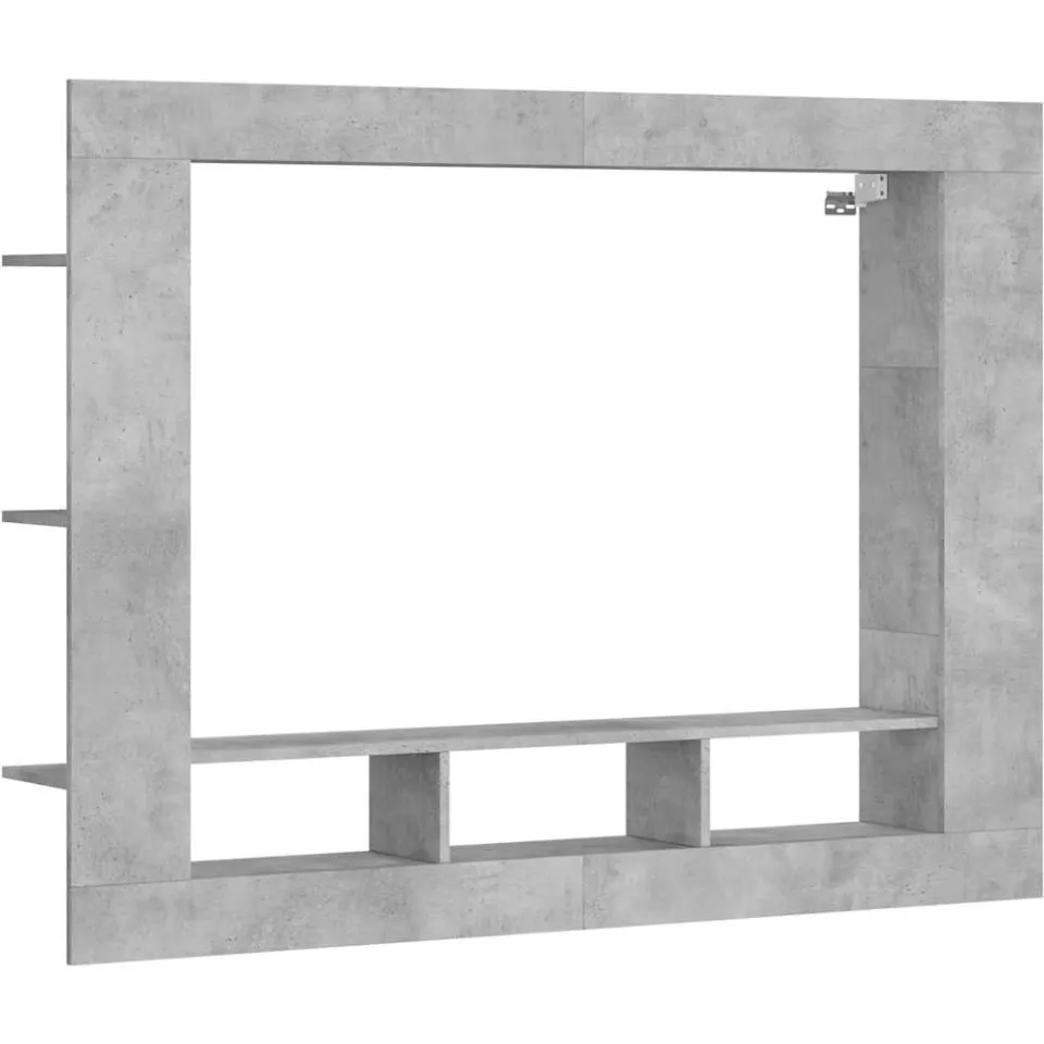 vidaXL Tv-meubel 152x22x113 cm bewerkt hout betongrijs grijs, foto 3