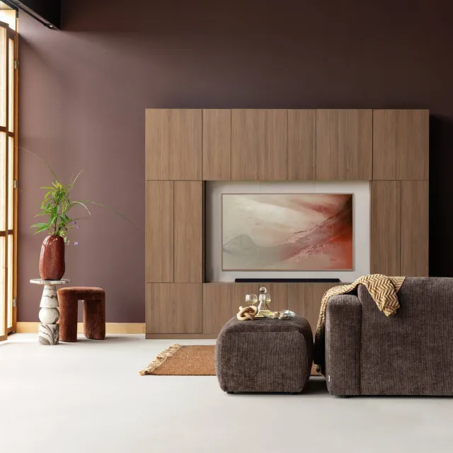 WOOOD Build Tv Opbergkast 160 cm - Eiken Fineer - Naturel - 215x160x41, foto 2
