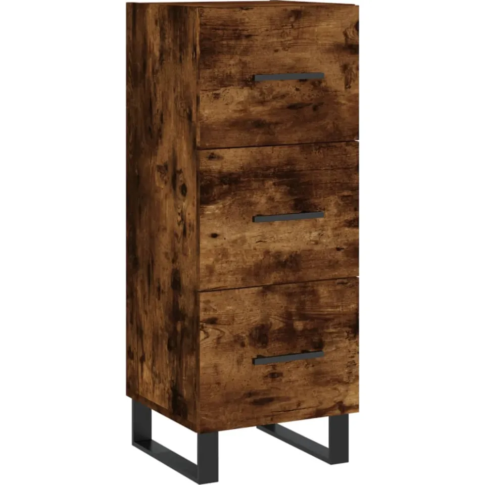 vidaXL Dressoir 34,5x34x90 cm bewerkt hout gerookt eiken, foto 3