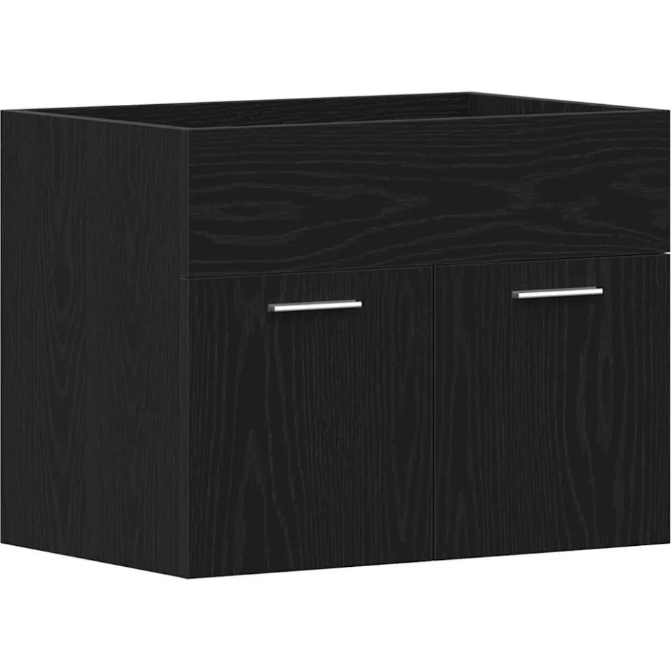 vidaXL Wastafelkast 60x38,5x46 cm bewerkt hout zwart eikenkleurig