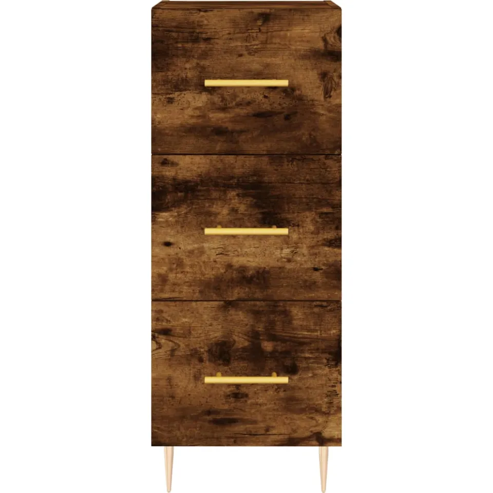 vidaXL Dressoir 34,5x34x90 cm bewerkt hout gerookt eiken, foto 4