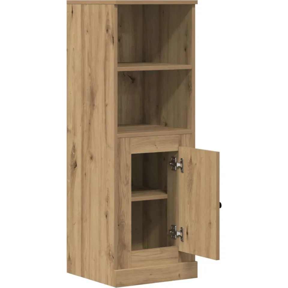 vidaXL Hoge kast 36x35,5x103,5 cm bewerkt hout artisanaal eikenkleurig Bruin