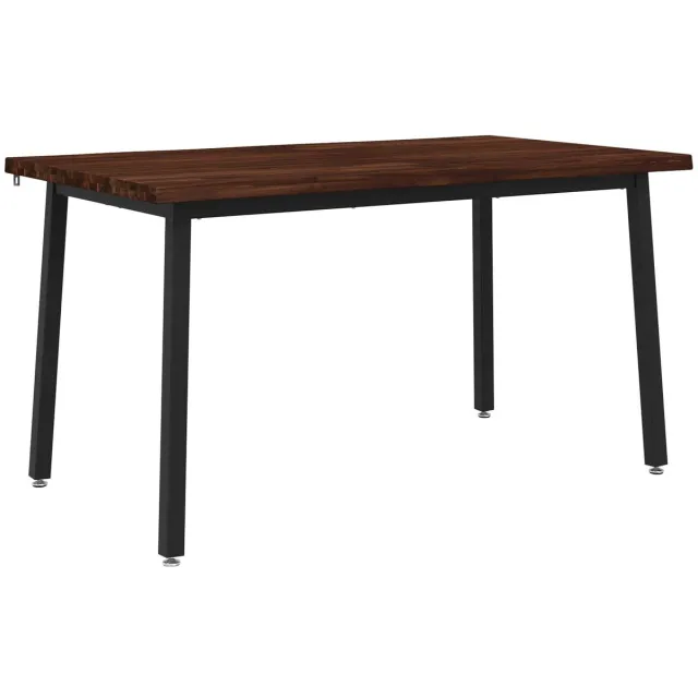 vidaXL Eettafel - met - levendige - rand - 120 - x - 90 - x - 75 - cm Donkerbruin en Zwart