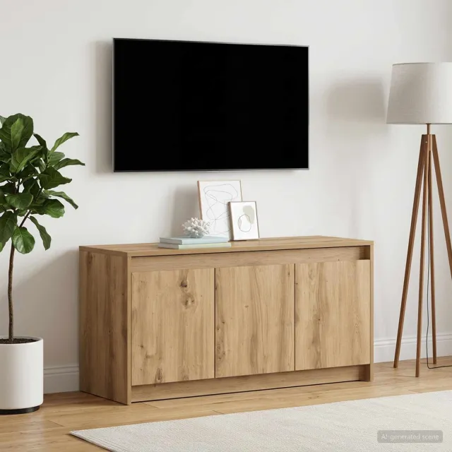 vidaXL TV-kast 100 x 34 x 50 cm Artisanaal eiken, foto 2