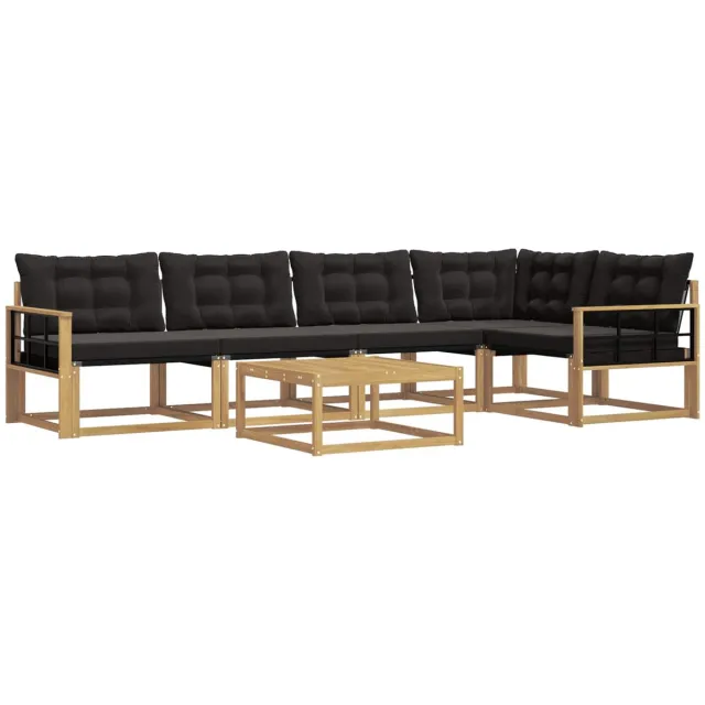 vidaXL Buiten - bank - set - 6 - st - Wit - en - zwart Wit en zwart
