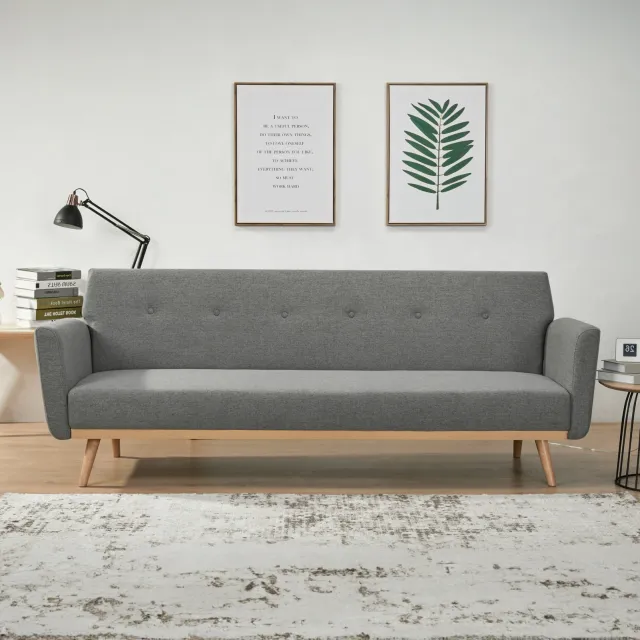 Artistiq Living Artistiq 3-zits Slaapbank 'Kelyn' 111 x 190cm, kleur Donkergrijs