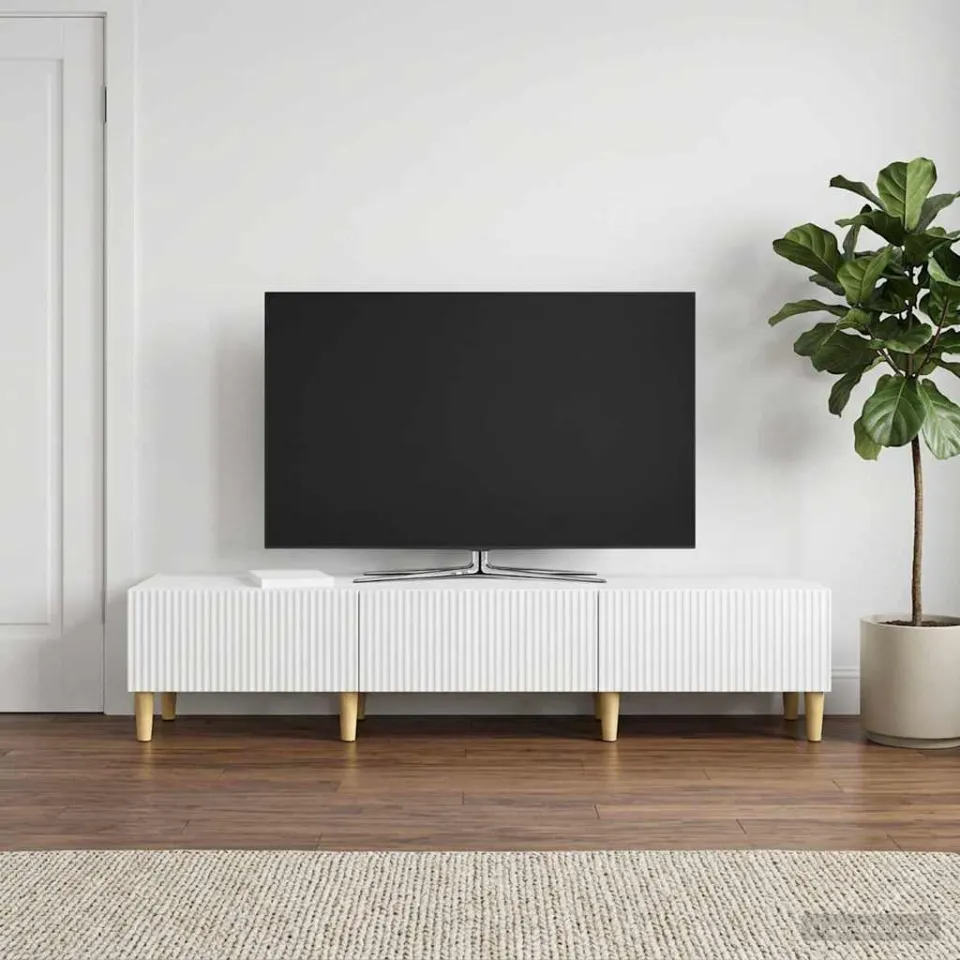 vidaXL TV-kast met lade Hoogglans Wit 147 x 34,5 x 30 cm Bewerkt hout, foto 4