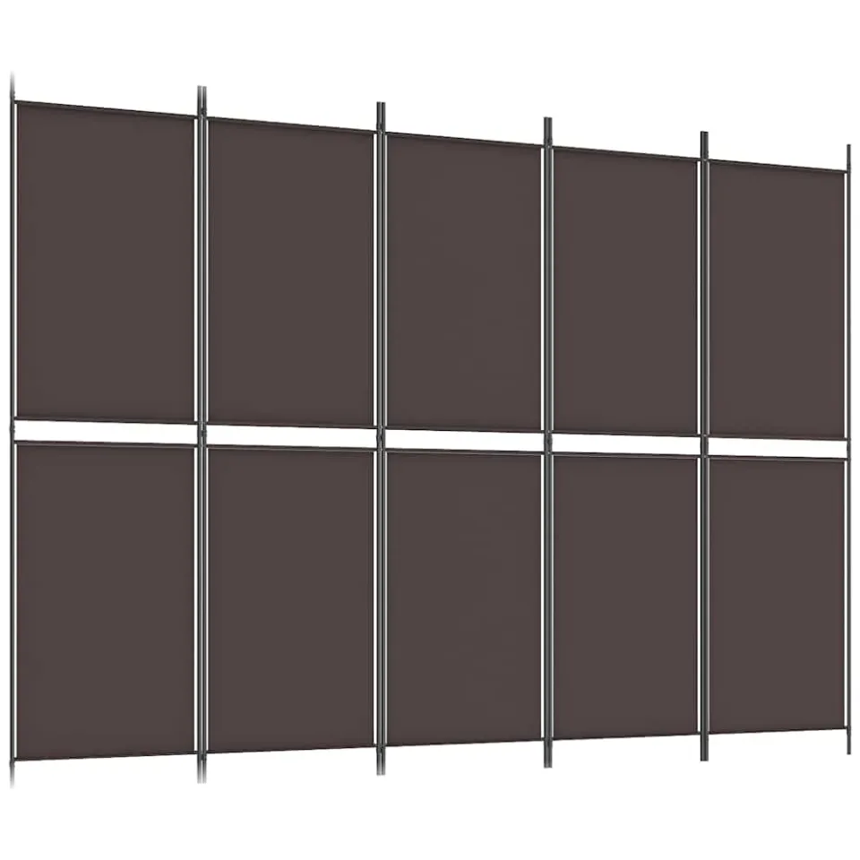 vidaXL Kamerscherm met 5 panelen 250x180 cm stof bruin, foto 4