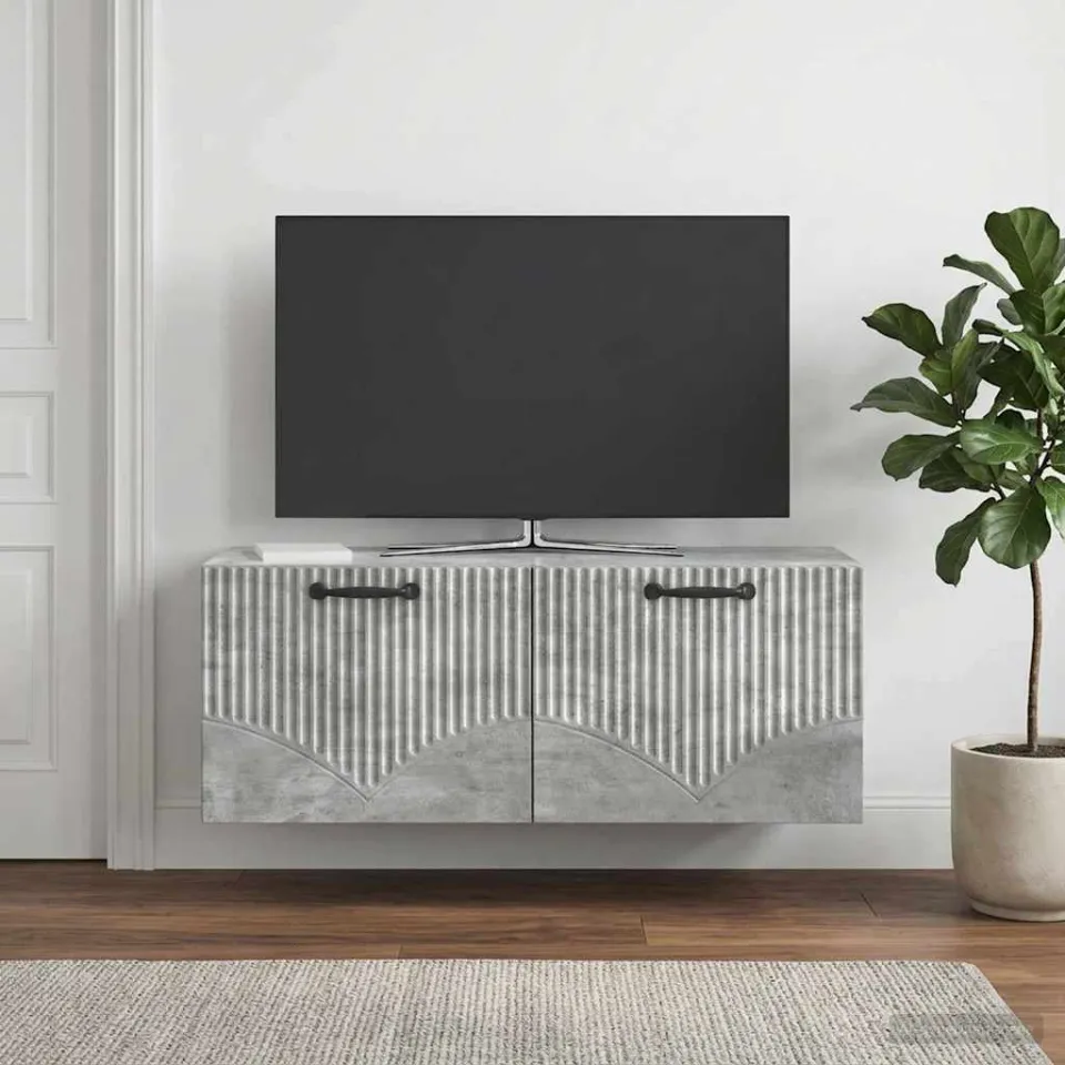 vidaXL Wandbeugel TV-kast Betongrijs 78,5 x 31 x 30 cm Bewerkt hout grijs, foto 4