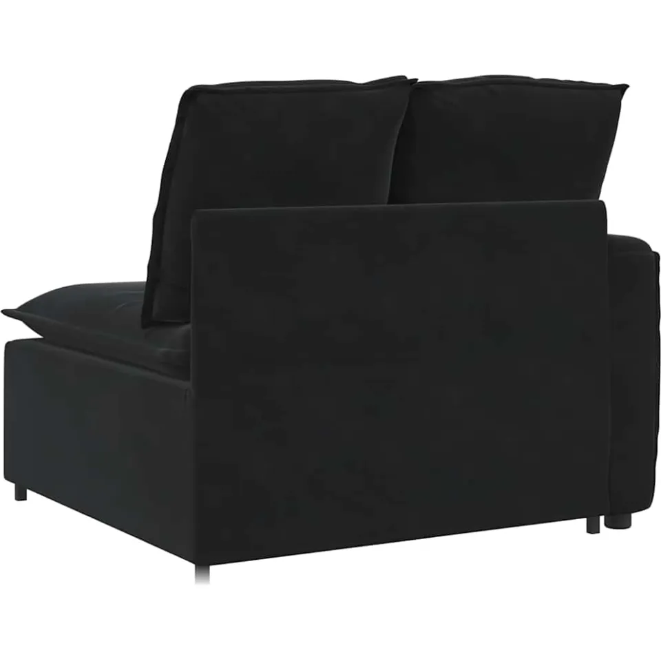 vidaXL Modulaire bank Armleuning eindmodule met kussens 100 cm zwart, foto 4