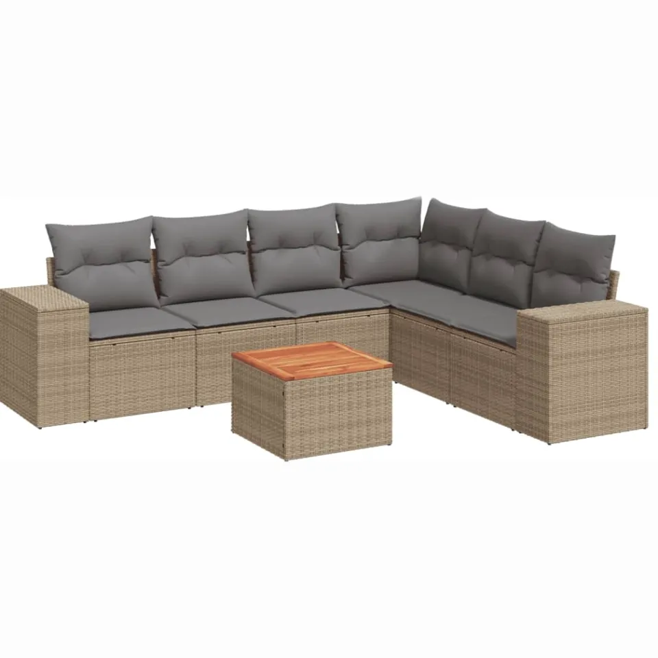 vidaXL Patio Sofa Set 6-zits Beige and Grey, foto 3