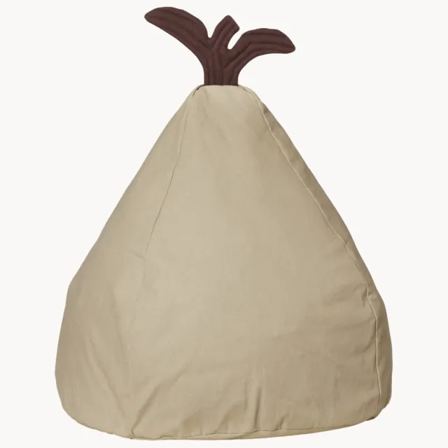Ferm Living Zitzak Pear Bean van biokatoen Beige, Bruin