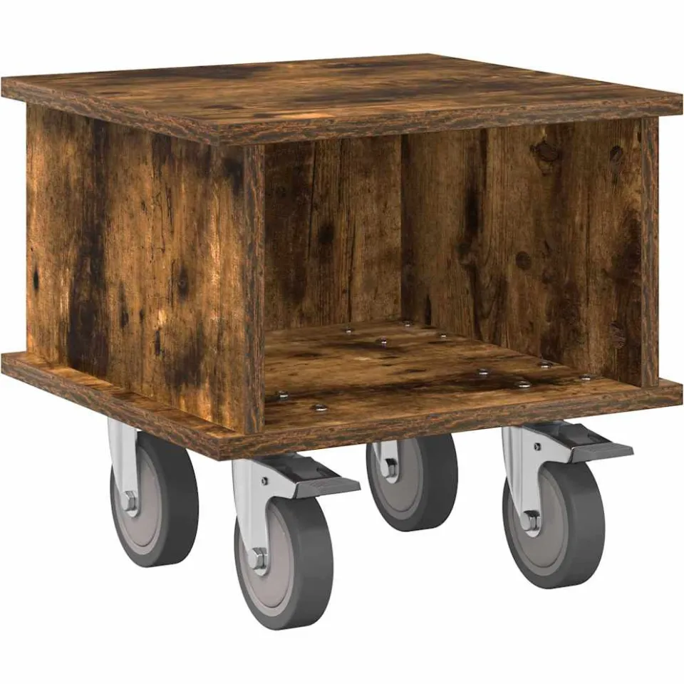 vidaXL TV-standaard 37 x 35 x 35 cm Gerookt eiken Bewerkt hout, foto 3