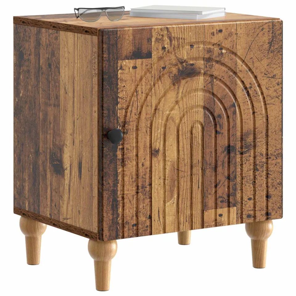 vidaXL Nachtkastje 2 st Oud hout 43 x 34,5 x 50 cm Bewerkt hout Bruin