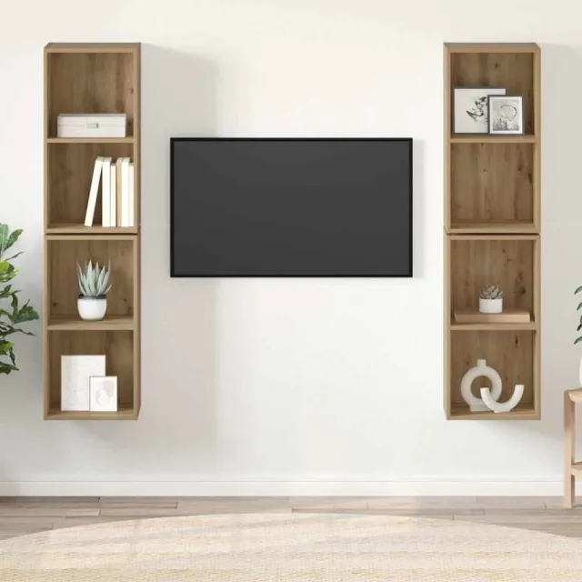 vidaXL Tv-meubelset 4 st 37 x 37 x 72 cm Artisan Eiken Bruin