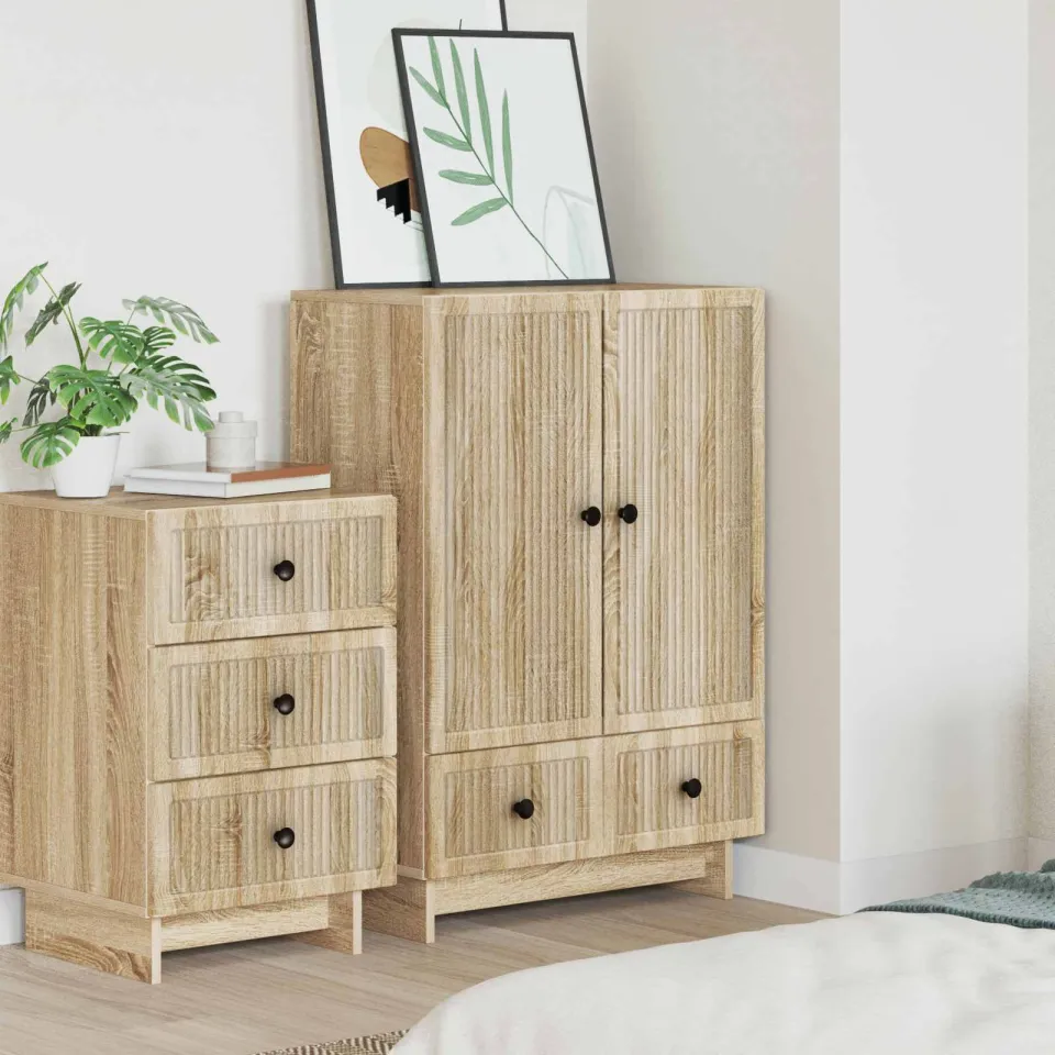 vidaXL Dressoir Sonoma Eiken 66 x 34,5 x 95 cm Bewerkt hout, foto 3