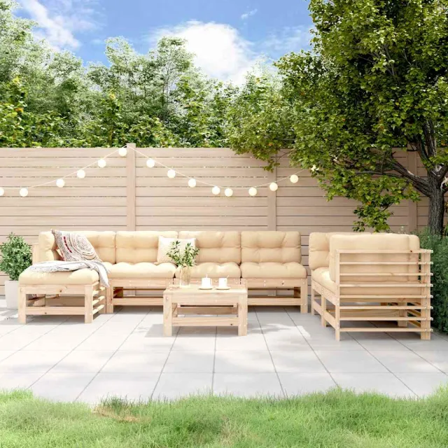 vidaXL 8-delige Loungeset massief grenenhout bruin, foto 2