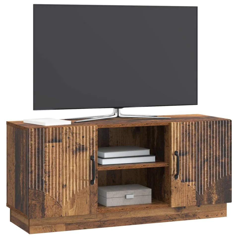 vidaXL TV-kast 102 x 34,5 x 47 cm Oud hout Bewerkt hout Bruin