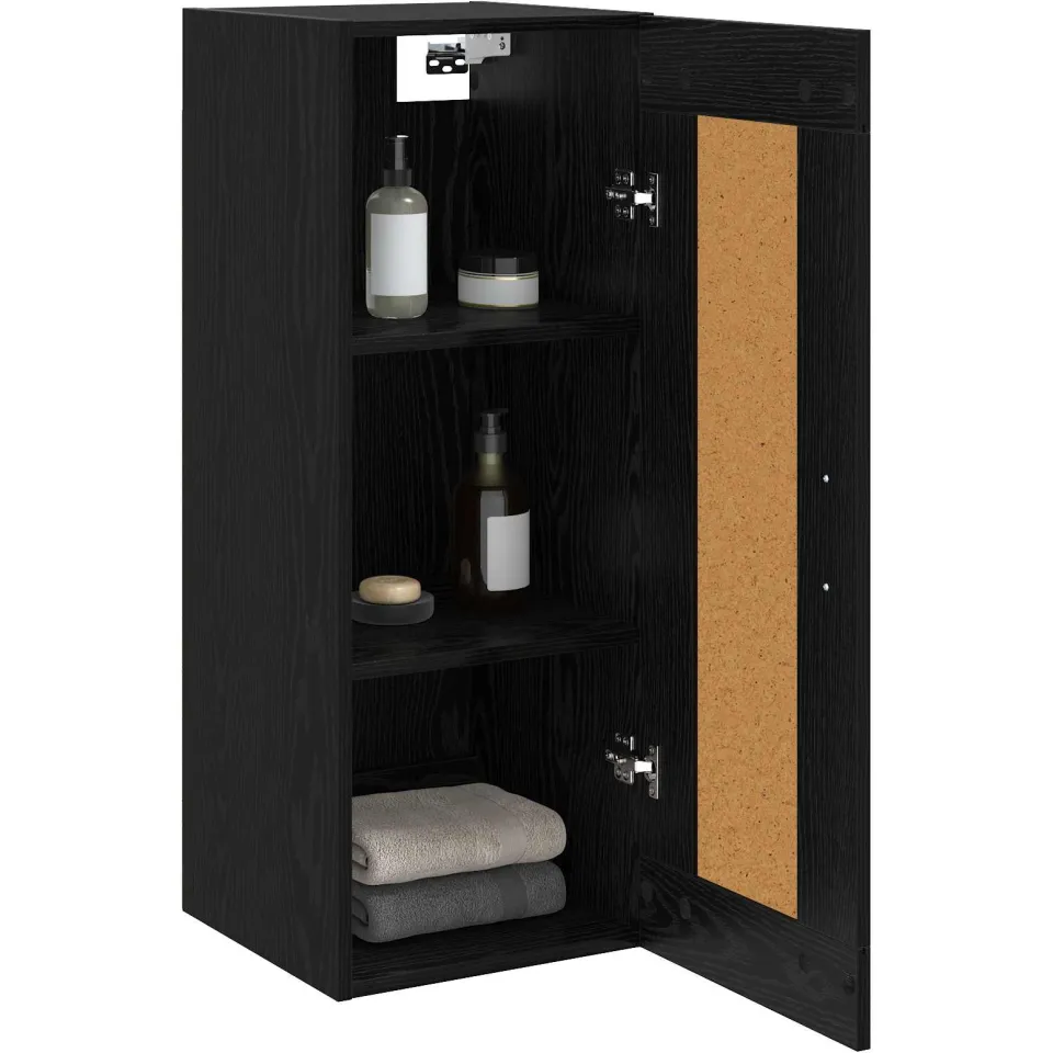 vidaXL Wandkast Zwart eiken 34,5 x 34 x 90 cm Bewerkt hout