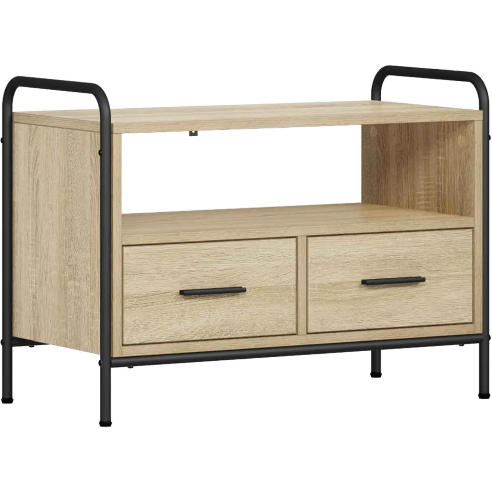vidaXL Tv-meubel 67,5 x 33 x 50 cm Sonoma Eiken Bewerkt hout, foto 3