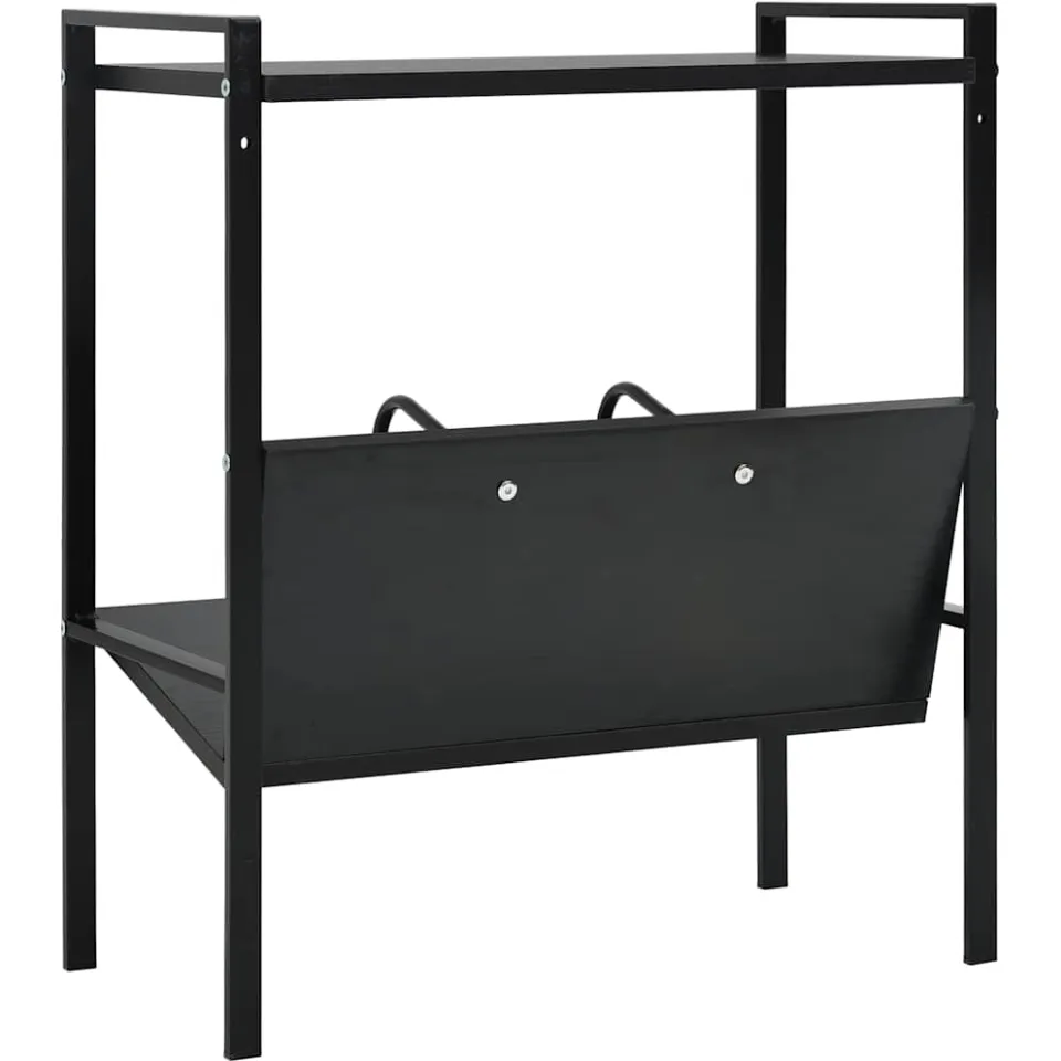 vidaXL Boekenkast met 2 schappen 52x28x59 cm bewerkt hout zwart, foto 3
