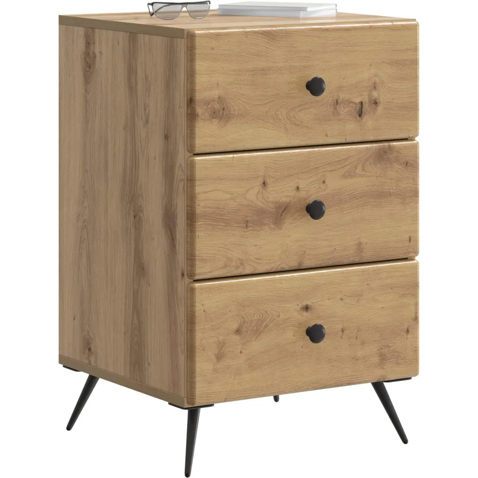 vidaXL Nachtkastje Artisanaal eiken 43 x 41 x 66,5 cm Bewerkt hout Bruin