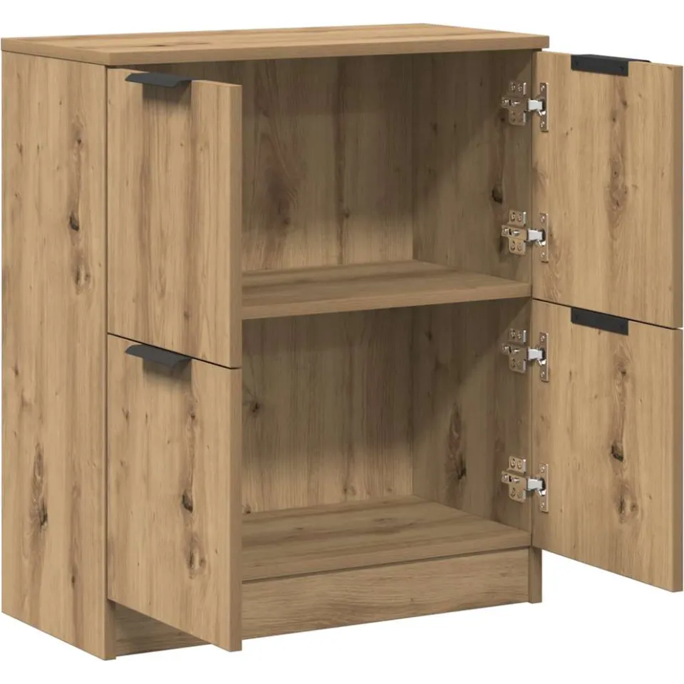 vidaXL Dressoir 60x30x70 cm bewerkt hout artisan eikenkleurig Bruin