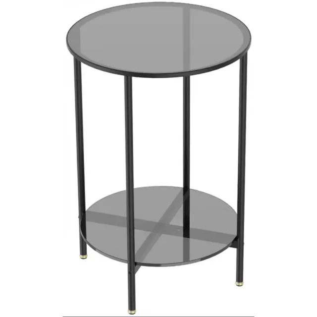 In And Outdoormatch Salontafel - 2-Tier Opslag - Modern Design - 50x49,5 cm Wit