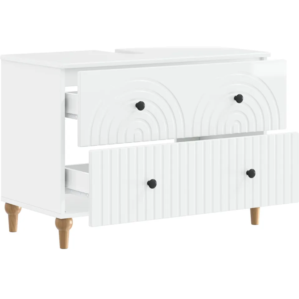 vidaXL Badkamer wastafelkast ALKMAAR Hoogglans Wit 82 x 41 x 59 cm