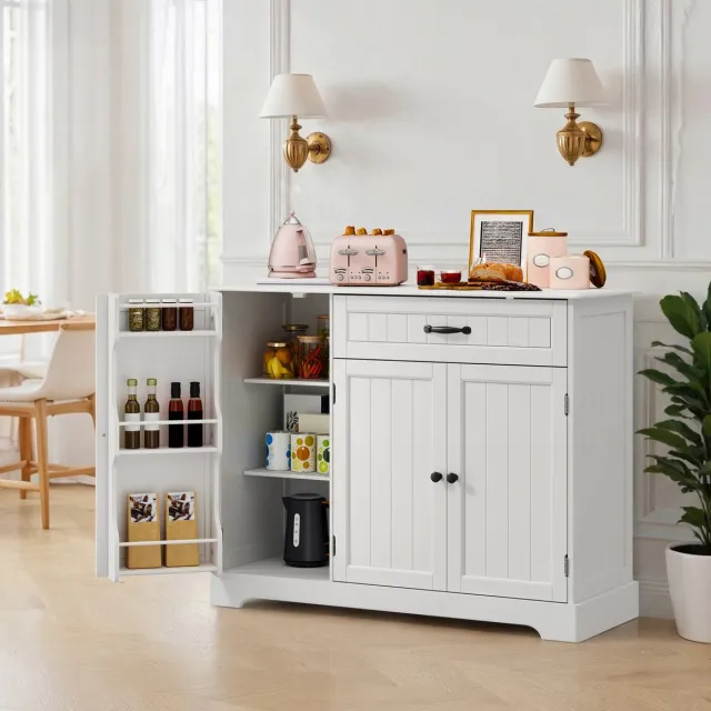 Bealife AP102 Keukenkast - 1 Lade en 3 Deuren - 105 × 40 × 84 cm - Wit