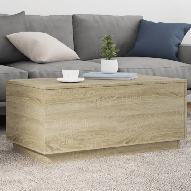 vidaXL Salontafel met LED-verlichting 90x50x40 cm sonoma eikenkleurig Bruin