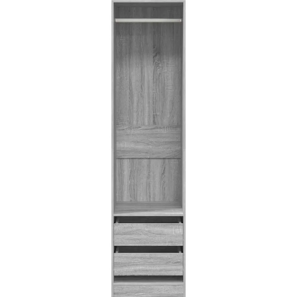 vidaXL Kledingkast met lades 50x50x200 cm bewerkt hout grijs somoma
