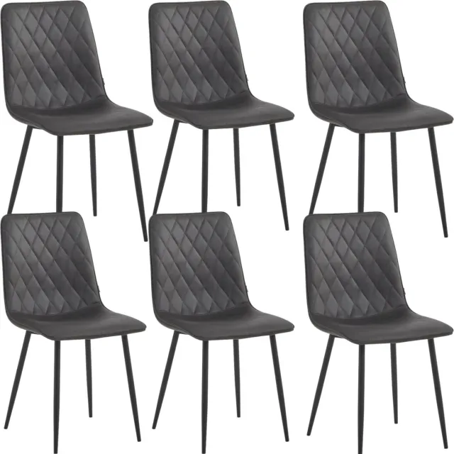 Colenis Elise Eetkamerstoel - Set Van 6 - Antraciet - Microfiber - Microvezel - Industrieel