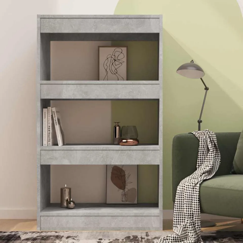 vidaXL Boekenkast/kamerscherm 60x30x103 cm bewerkt hout betongrijs grijs, foto 2