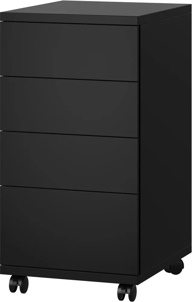 Happiq Rolgarderobe - Voor Kantoor en Onder Bureau - Met 4 Lades - Zwart
