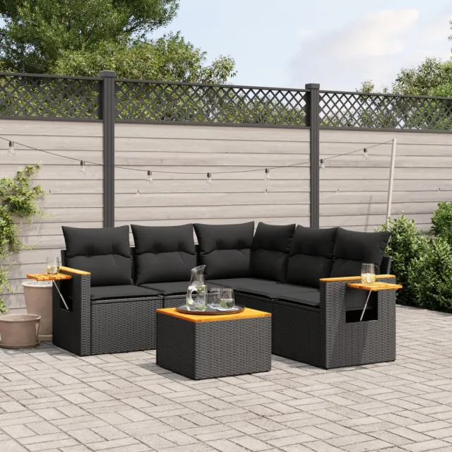 vidaXL Patio Sofa Set 5-zits Black, foto 2