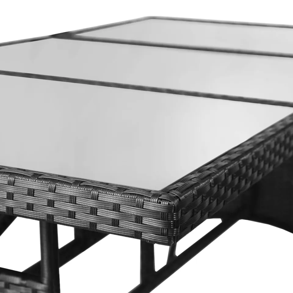 vidaXL Tuintafel 170x80x74 cm poly rattan zwart, foto 4