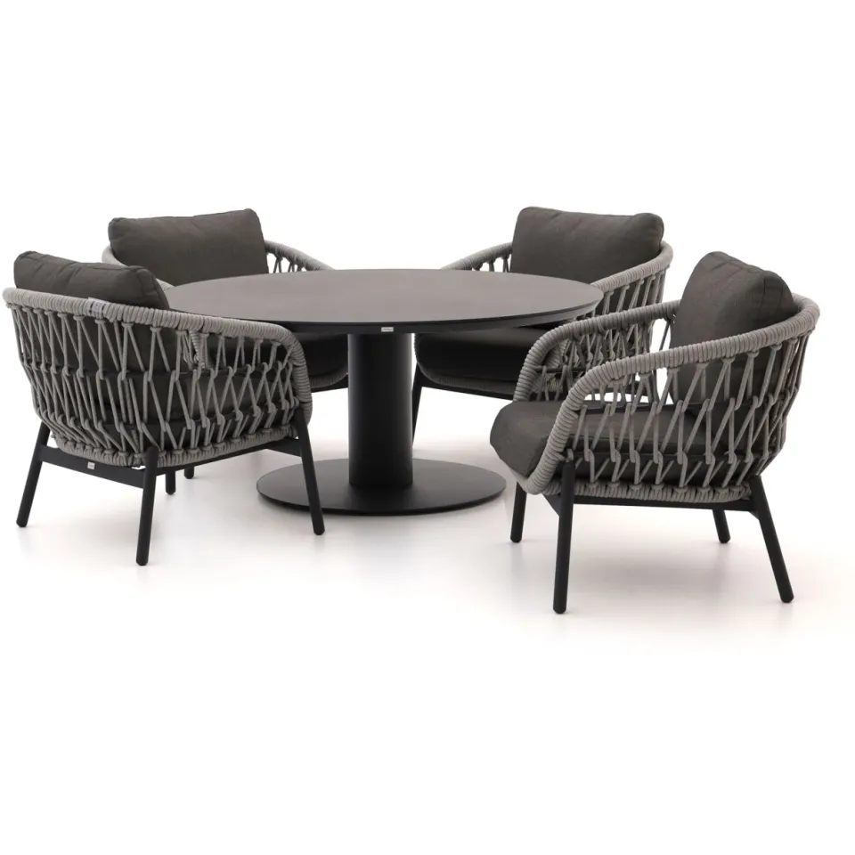 Bellagio tuinmeubelen Bellagio Cupello/La Fonte ø150cm low dining tuinset 5-delig grijs, foto 2