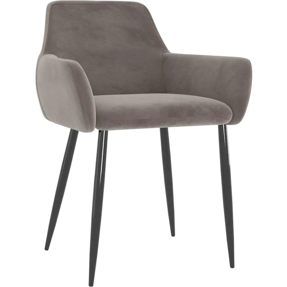 vidaXL Eetkamerstoelen 2 st fluweel lichtgrijs grijs, foto 2