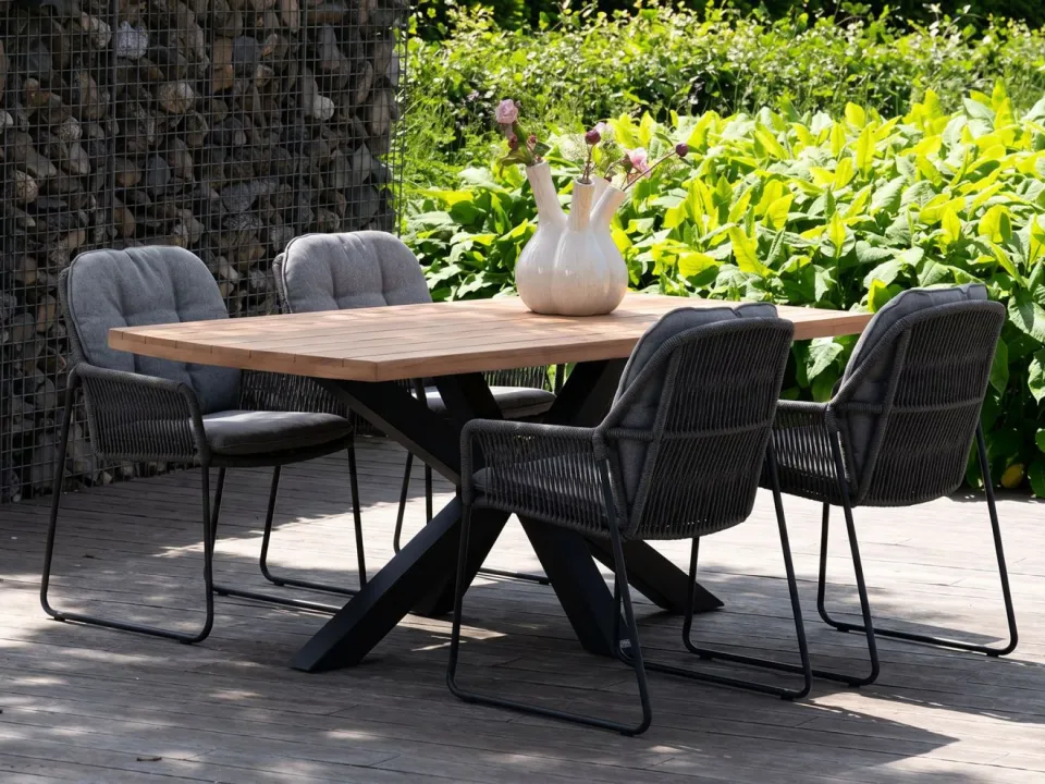 Tierra Outdoor Liv/Induno Deens Ovaal 180cm dining tuinset 5-delig stapelbaar, foto 4