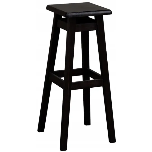 Metdrew Hoge Houten Bar Kruk Zwart - 80 cm