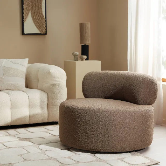NOUS Living fauteuil Rosa bruin, foto 2