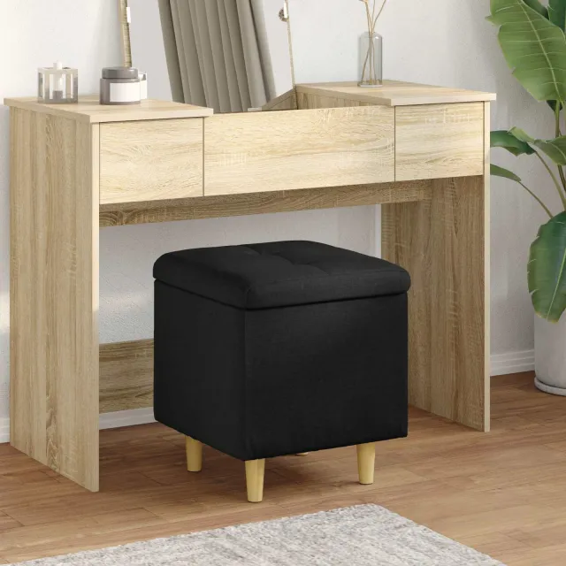 vidaXL Ottoman met Opbergruimte Zwart 40 x 40 x 45 cm Stof