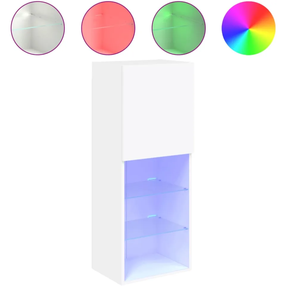 vidaXL Tv-meubel met LED-verlichting 40,5x30x102 cm wit