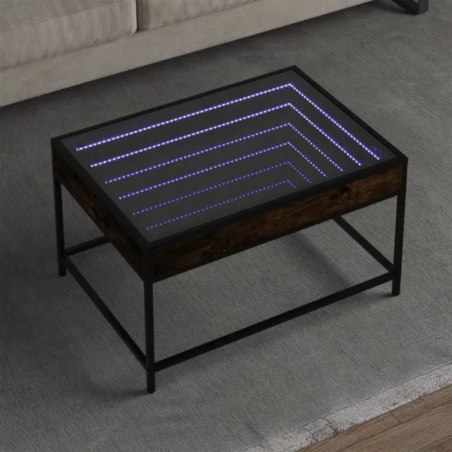 vidaXL Salontafel met Infinity LED 70x50x41 cm zwart