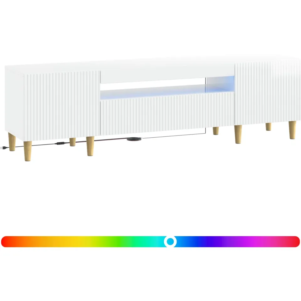 vidaXL LED tv-meubel ARNHEM 153 x 35 x 43 cm Hoogglans Wit