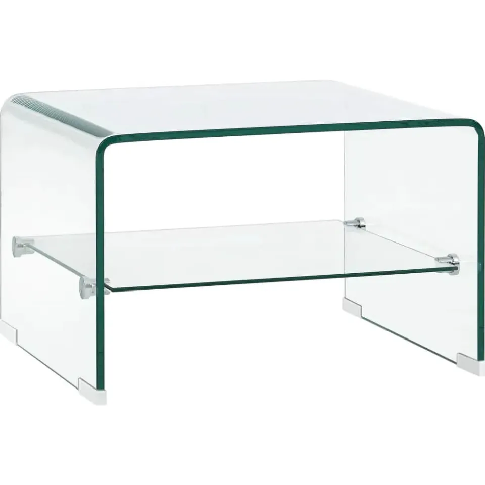 vidaXL Salontafel 50x45x33 cm gehard glas transparant transparent, foto 4