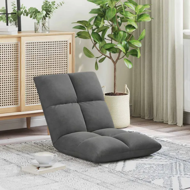 vidaXL Verstelbare vlo stoelen Donkergrijs Fluweel, foto 2