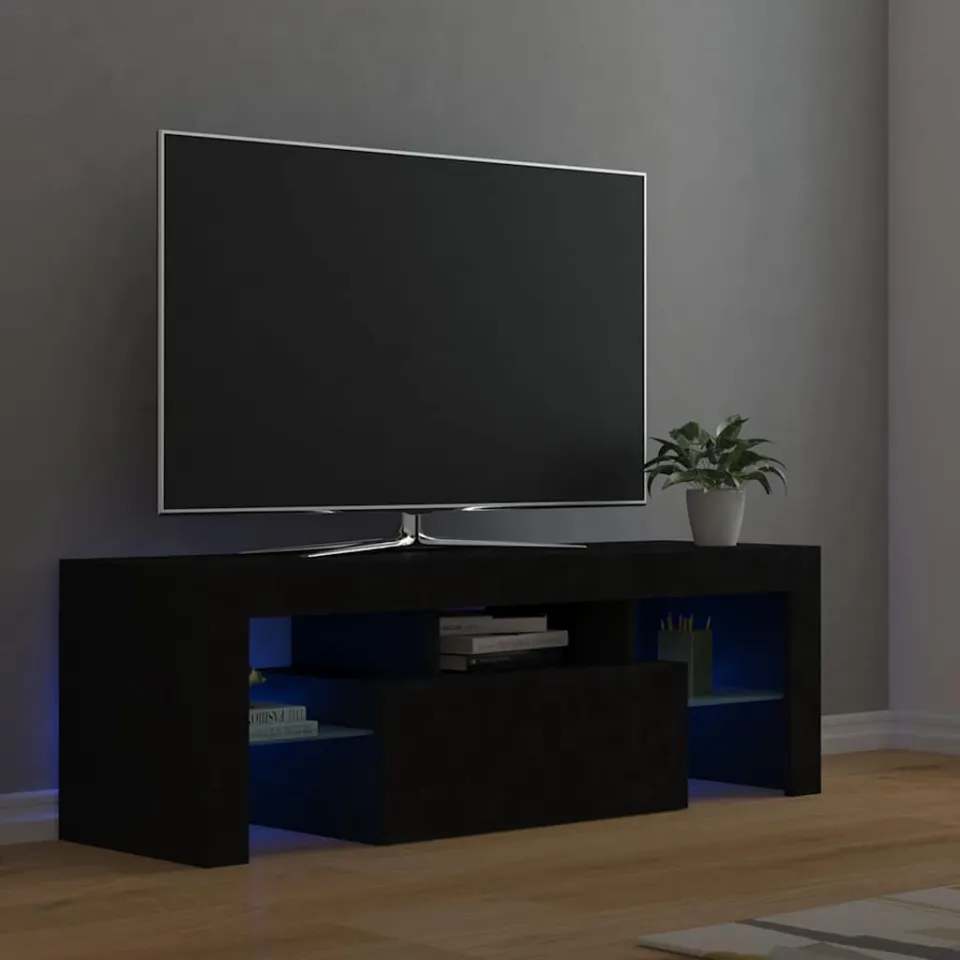 vidaXL Tv-meubel met LED-verlichting 120x35x40 cm zwart, foto 3