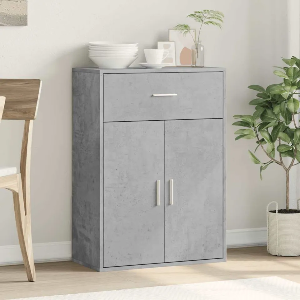 vidaXL Dressoir 60x30x84 cm bewerkt hout betongrijs grijs, foto 3